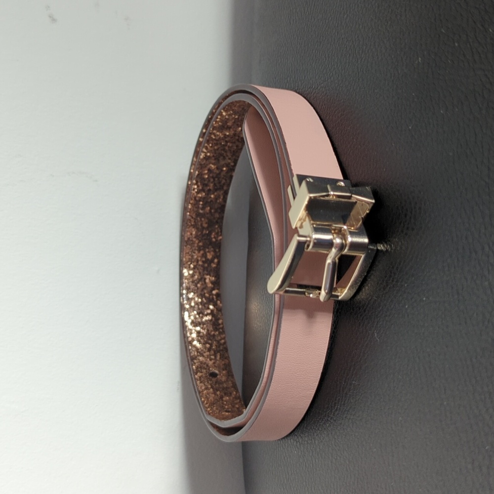 Kate Spade Reversible Cream & Gold Glitter Belt